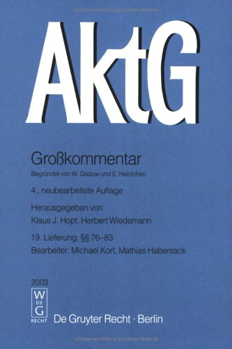 Imagen de archivo de AKTG. Grokommentar. 19. Lieferung  76-83. a la venta por Antiquariat Eule