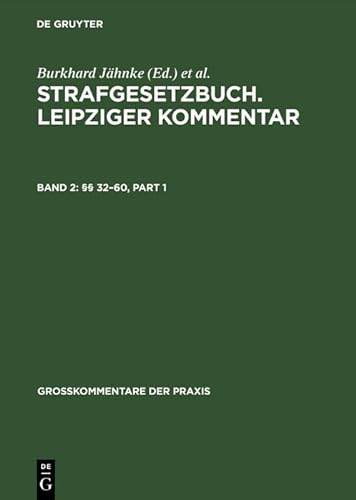 Beispielbild fr Strafgesetzbuch. Leipziger Kommentar /  32 60 zum Verkauf von Buchpark