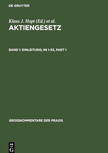 Stock image for Aktiengesetz / Einleitung;  1-53 for sale by Buchpark