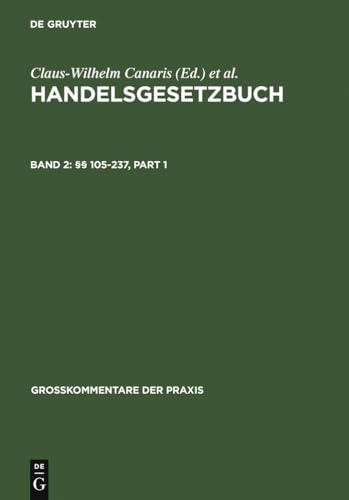 9783899491890: Handelsgesetzbuch, 105-237 (Grokommentare Der Praxis)