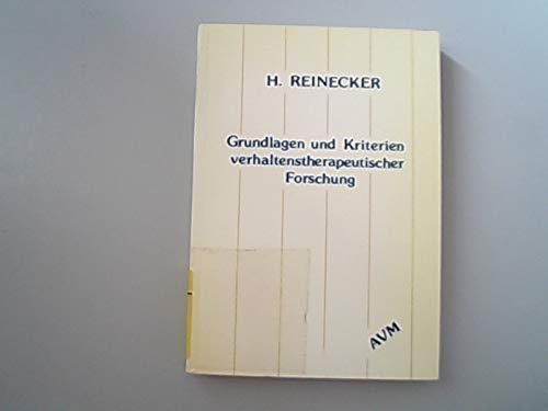 9783900456009: grundlagen_und_kriterien_verhaltenstherapeutischer_forschung