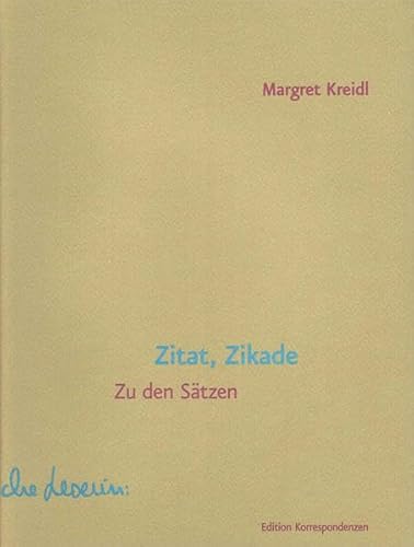 Beispielbild fr Zitat, Zikade: Zu den Stzen zum Verkauf von medimops