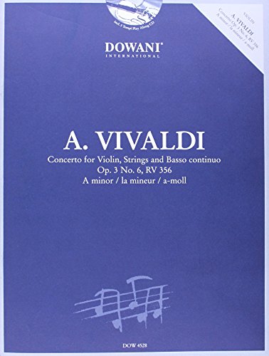 Beispielbild fr Vivaldi Concerto for Violin, Strings and Basso Continuo Op 3 No 6, RV 356 in a Minor zum Verkauf von PBShop.store US