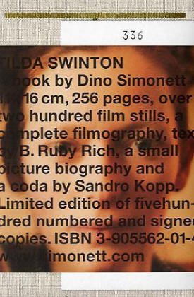 9783905562019: Tilda Swinton, Engl. ed.