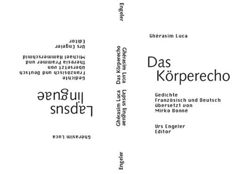 9783905591781: Das Krperecho / Lapsus linguae: Gedichte - Franzssisch und Deutsch