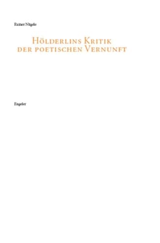 9783905591989: Hlderlins Kritik der poetischen Vernunft