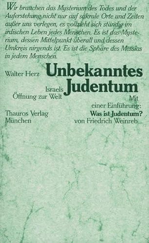 Imagen de archivo de Unbekanntes Judentum : Israels ffnung zur Welt a la venta por AHA-BUCH GmbH