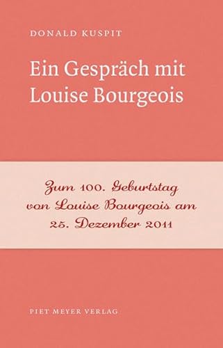 Beispielbild fr Ein Gesprch mit Louise Bourgeois zum Verkauf von medimops