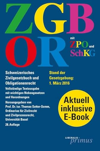 Stock image for ZGB/OR: Schweizerisches Zivilgesetzbuch und Obligationenrecht mit ZPO und SchKG for sale by medimops