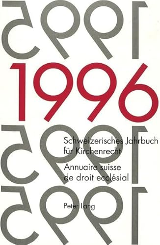 Beispielbild fr Schweizerisches Jahrbuch fr Kirchenrecht. Band 1 (1996). zum Verkauf von SKULIMA Wiss. Versandbuchhandlung