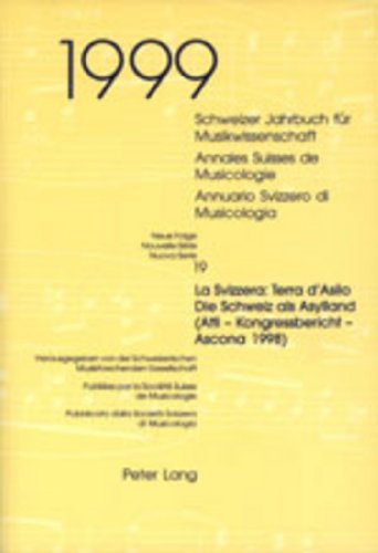 9783906758831: Schweizer Jahrbuch Fuer Musikwissenschaft- Annales Suisses de Musicologie- Annuario Svizzero Di Musicologia: Neue Folge / Nouvelle Srie / Nuova ... (Atti - Kongressbericht - Ascona 1998)