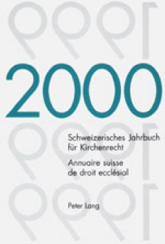 Beispielbild fr Schweizerisches Jahrbuch fr Kirchenrecht. Band 5 (2000). zum Verkauf von SKULIMA Wiss. Versandbuchhandlung