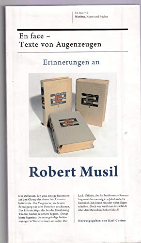 Stock image for Erinnerungen an Robert Musil for sale by Fred Shearer