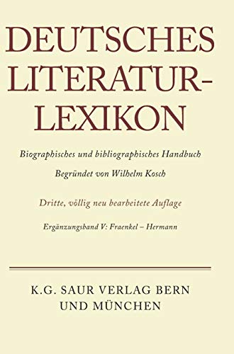9783907820216: Deutsches Literatur-Lexikon, Ergnzungsband IV, Fraenkel - Hermann