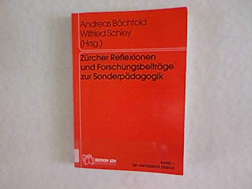 Imagen de archivo de Zurcher Reflexionen Und Forschungsbeitrage Zur Sonderpadagogik a la venta por Pia Vonarburg