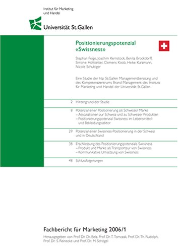 Beispielbild fr Positionierungspotenzial "Swissness" zum Verkauf von Buchpark