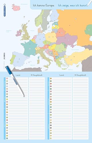 Stock image for Ich kenne Europa - Lnder und Hauptstdte - Lerntafel mit Stift for sale by GreatBookPrices