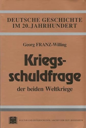 9783920722085: Kriegsschuldfrage der beiden Weltkriege (German Edition)