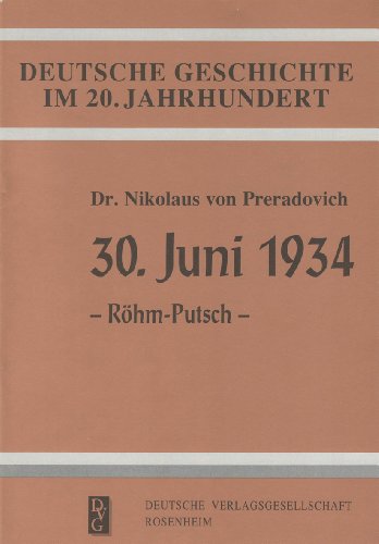 9783920722191: 30. Juni 1934: Rhn Putsch (Livre en allemand)