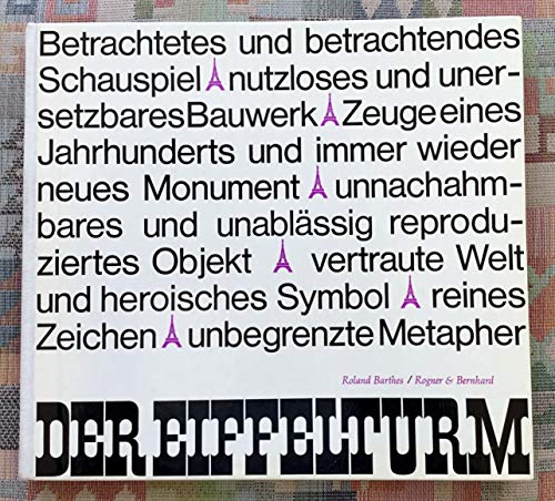 Der Eiffelturm (German Edition) (9783920802343) by Barthes, Roland