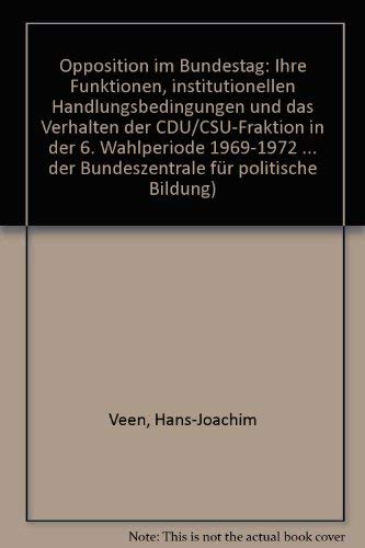 Opposition im Bundestag - Veen, Hans Joachim