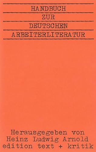 Stock image for Handbuch Zur Deutschen Arbeiterliteratur for sale by Anybook.com