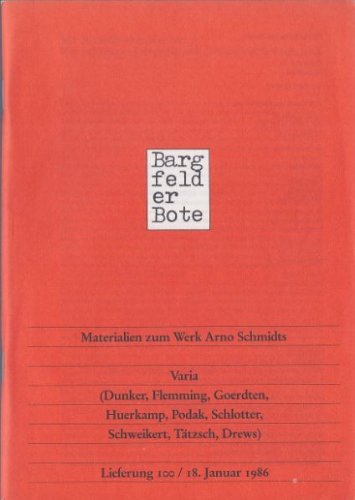 Bargfelder Bote - Materialien zum Werk Arno Schmidts. Herausgegeben von Jörg Drews in Zusammenarbeit mit dem Arno-Schmidt-Dechiffrier-Syndikat. Lieferung 37 / Jan. 1979: Schule der Atheisten (II). - Drews, Jörg [Hrsg.]