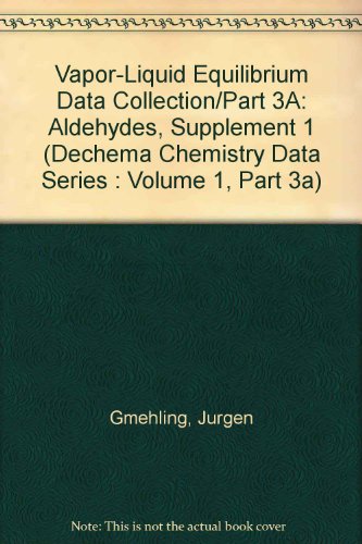 Imagen de archivo de Vapor-Liquid Equilibrium Data Collection. Aldehydes (Supplement 1). DECHEMA Chemistry Data Series, Vol. 1, Part 3a a la venta por Zubal-Books, Since 1961