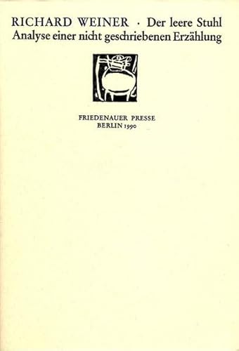 Der leere Stuhl. Analyse einer nicht geschriebenen Erzählung. Aus d. Tschech. v. Peter Urban.