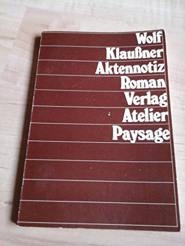 9783921596005: Aktennotiz: Roman (German Edition)