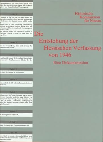 Die Entstehung der Hessischen Verfassung von 1946 Eine Dokumentation - Berding, Helmut, Helmut Berding und Katrin Lange