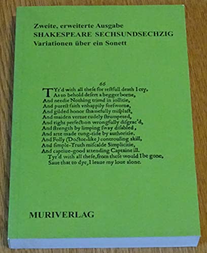 9783922494188: Shakespeare Sechsundsechzig: Variationen über ein Sonett (Livre en allemand)