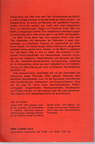 9783922601036: Das zensierte Buch: Geschfte und Verbrechen der Politmafia. Eine kritische Bestandsaufnahme des internationalen Dunkelmnnerwesens - Jrgen Roth