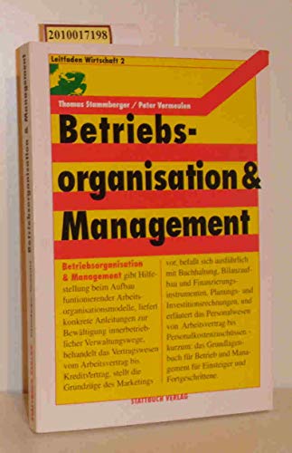 Stock image for Betriebsorganisation und Management for sale by Sammlerantiquariat