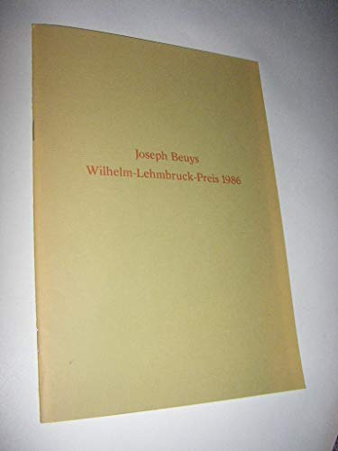 Beispielbild fr Reden zur Verleihung des Wilhelm-Lehmbruck-Preises der Stadt Duisburg 1986 an Joseph Beuys zum Verkauf von medimops