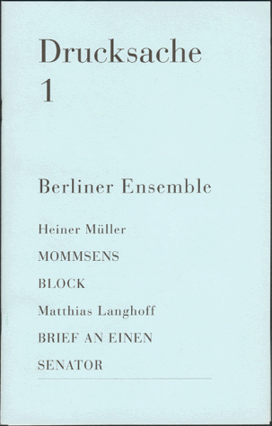 Beispielbild fr Berliner Ensemble. zum Verkauf von Grammat Antiquariat