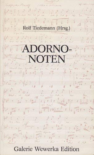 Imagen de archivo de Adorno-Noten a la venta por Antiquariat Walter Nowak