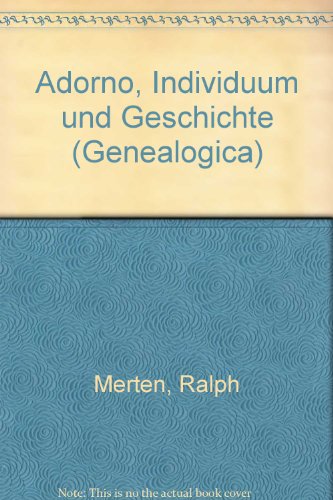 Imagen de archivo de Adorno. Individuum und Geschichte. a la venta por Mller & Grff e.K.