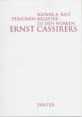 Stock image for Personen-Register zu den Werken Ernst Cassirers for sale by Green Ink Booksellers