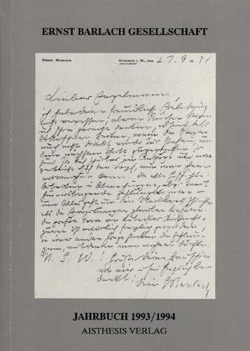 Beispielbild fr Ernst Barlach Gesellschaft e.V. Hamburg: Jahrbuch 1993/1994, zum Verkauf von modernes antiquariat f. wiss. literatur