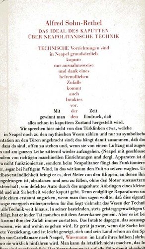 Das Ideal des Kaputten. [Hrsg. von Carl Freytag] - Sohn-Rethel, Alfred