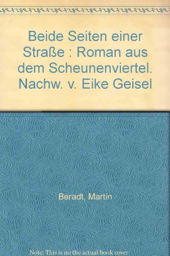 Imagen de archivo de Beide Seiten einer Strae. Roman aus dem Scheunenviertel a la venta por medimops