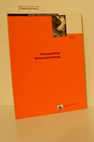 9783926773265: Ordnungswidrige Mietpreisberhhung