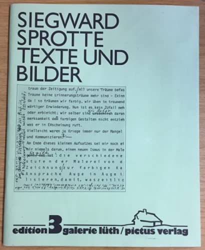 Imagen de archivo de Siegward Sprotte. Texte und Bilder. a la venta por Antiquariat Hubertus von Somogyi-Erddy