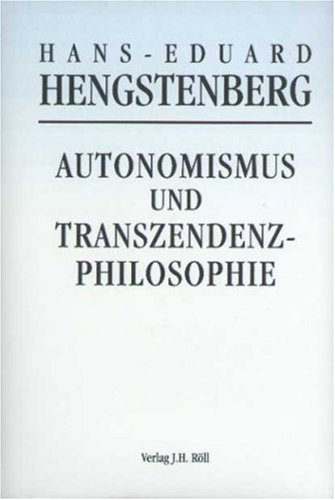 Beispielbild fr Autonomismus und Transzendenzphilosophie zum Verkauf von medimops
