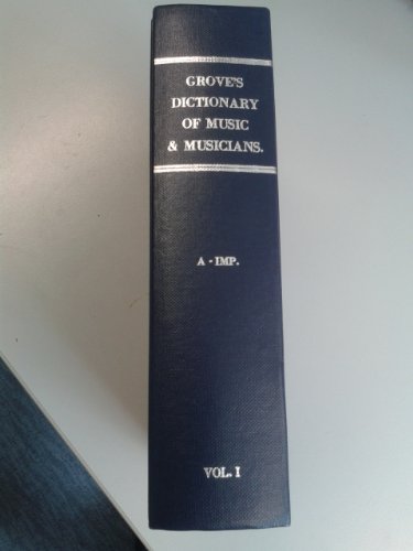 Grove s Dictionary of Music & Musicians 4 Bände, Reprint der 1. Auflage Akademischer Lexikadienst Teilweise OVP
