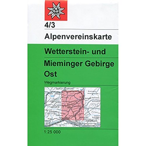 Imagen de archivo de Wetterstein Mieminger Gebirge Ost 1 : 25 000: Topographische Karte mit Wegmarkierungen a la venta por medimops