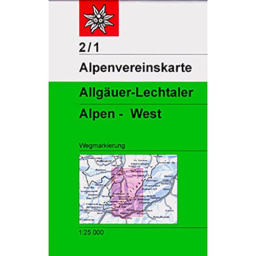9783928777131: Allgauer-lechtaler alpen west: Topographische Karte. Wegmarkierung: 2/1