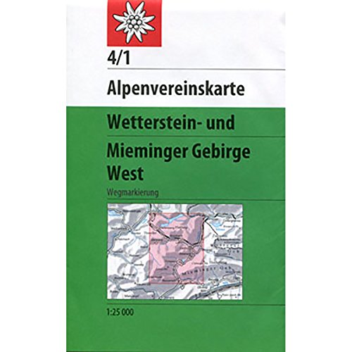 9783928777193: DAV Alpenvereinskarte 4/1 Wetterstein Mieminger Gebirge West 1 : 25 000 Wegmarkierungen: Topographische Karte