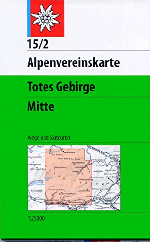 9783928777315: Totes gebirge mittleres blatt: Topographische Karte. Wege und Skitouren: 15/2